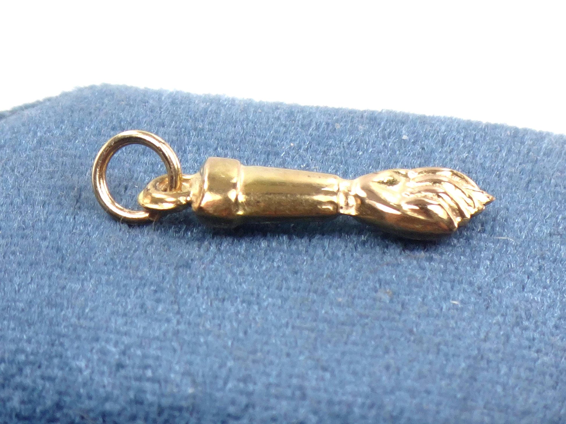 Vintage 18k Gold Fist Charm, Mano Figa for Good Luck