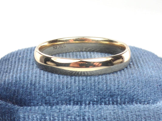 Vintage 10k Yellow Gold Wedding Band - Plain, 4 MM, Size 11