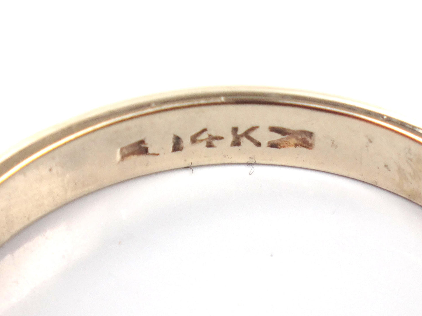 Vintage 14k Yellow Gold Wedding Band, Thin 2.7 MM Stacking Ring, Size 6.75
