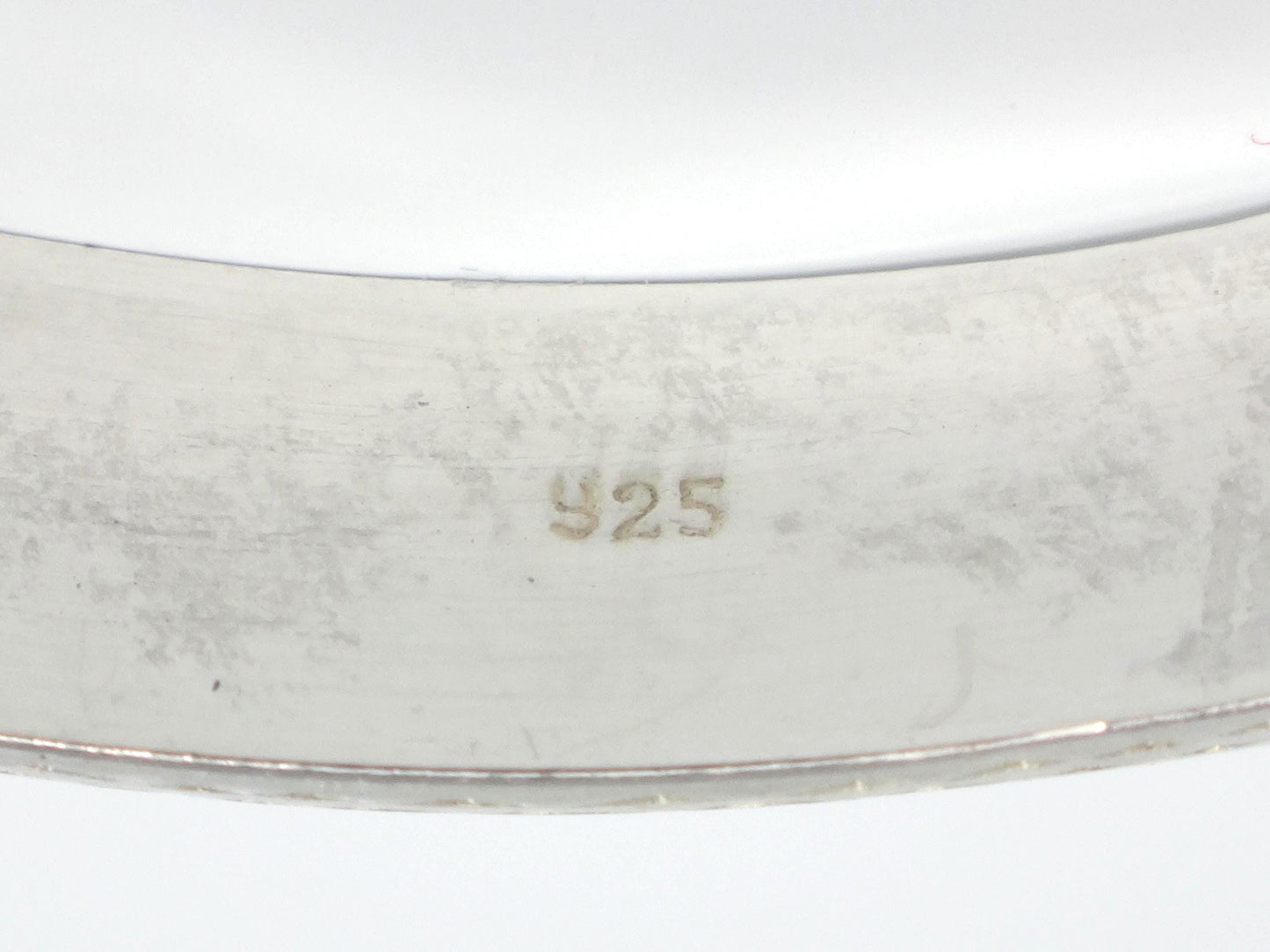 Vintage Sterling Silver Engraved Hinged Bangle Bracelet 6.75"