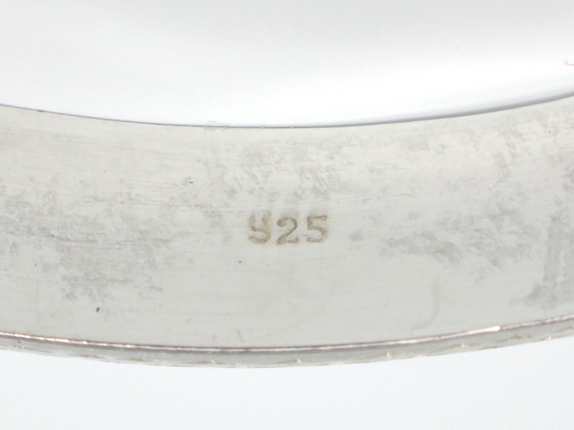 Vintage Sterling Silver Engraved Hinged Bangle Bracelet 6.75"