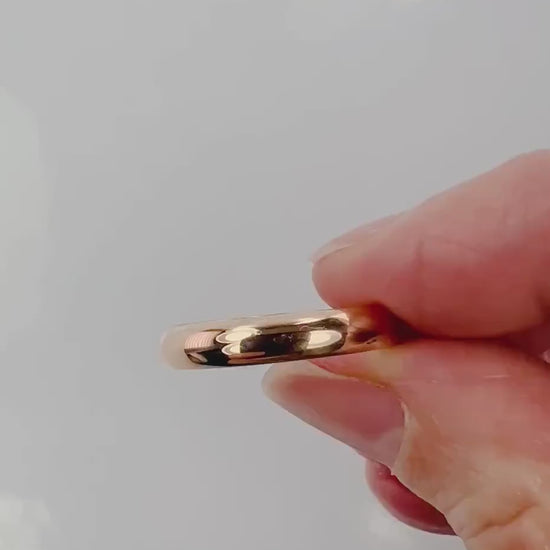 Vintage 14k Rose Gold Wedding Band - 3.5 mm, Size 8 - Unisex