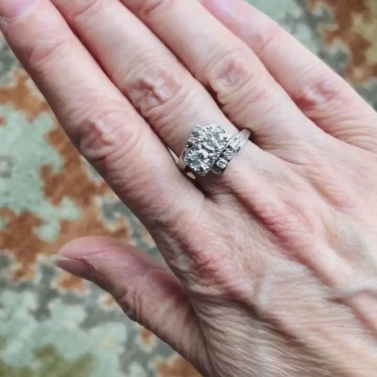 Vintage Toi et Moi Diamond Ring: 0.75 Carat, 14k White Gold Anniversary Ring