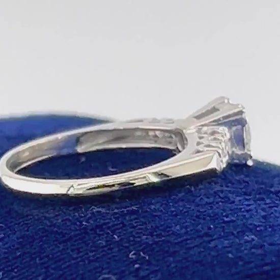 Vintage .55 Carat Diamond Engagement Ring: 14k White Gold, Size 6.5