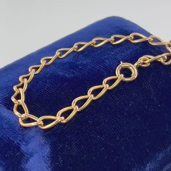 Vintage 14k Yellow Gold Link Bracelet, Solid Gold Bracelet  7 1/2"